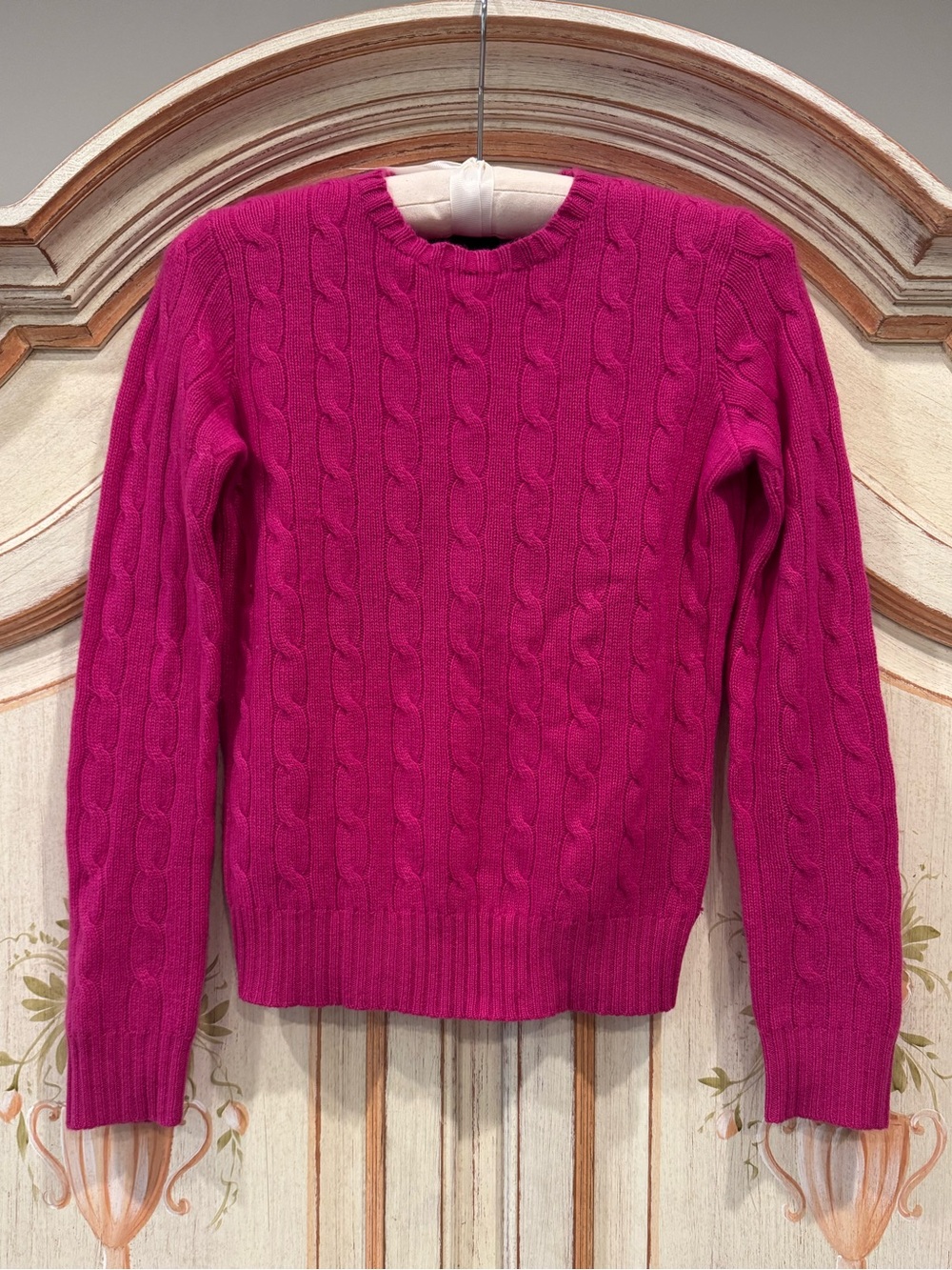 Ralph Lauren Black Label 100% Cashmere Cable Knit Sweater Pink S Y2K